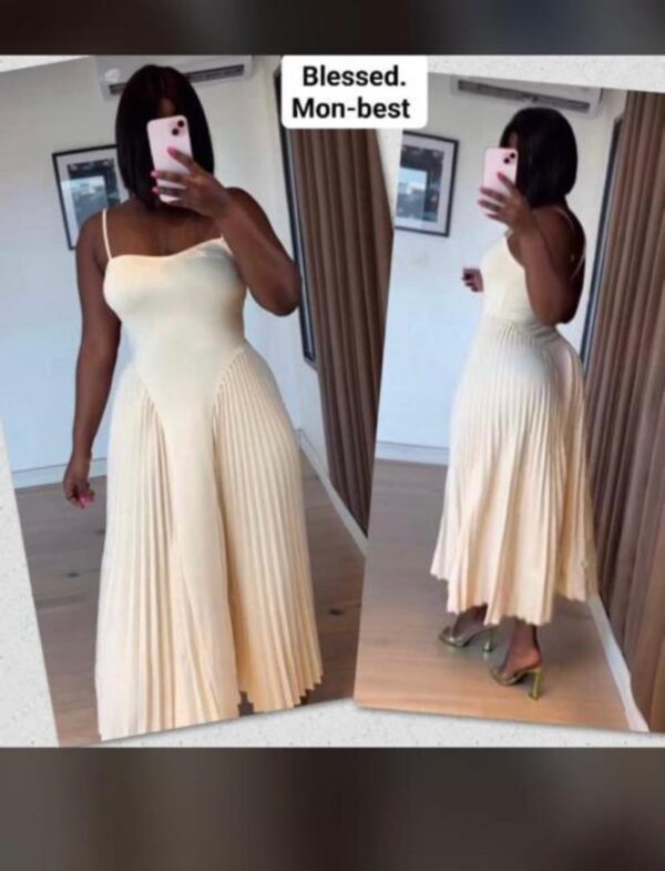 Women Elegant Pleated Tight-Fitting A-Line Dress(FREE DELIVERY)
