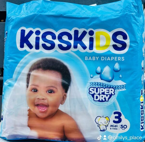 Kisskids Baby Diaper 3mini – 50pcs(FREE DELIVERY)