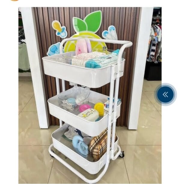 3-Tier Rolling Utility Storage Rack Cart Durable Multi-Purpose Organizer Shelf For Babies(free delivery)